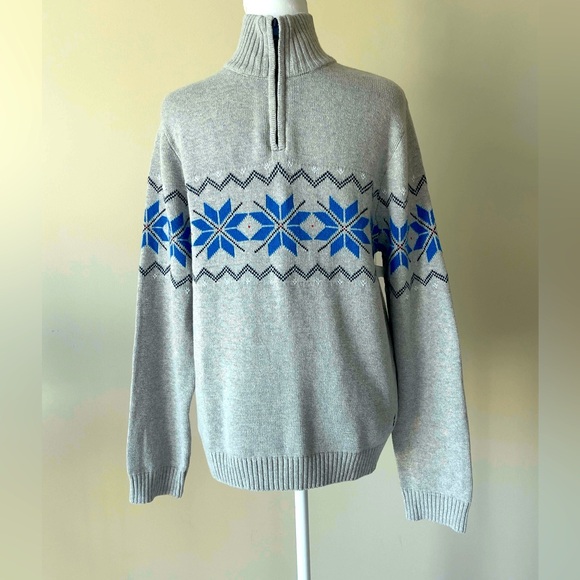 Izod Little & Big Boys Long Sleeve Gray & Blue Pullover Sweater NWT Size L 14-16 - Picture 2 of 8